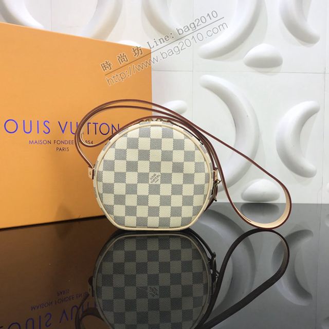 LV包 lv新款女包 BoteChapeauSouple手袋 LV棋盤格圓形挎包  ydh3474